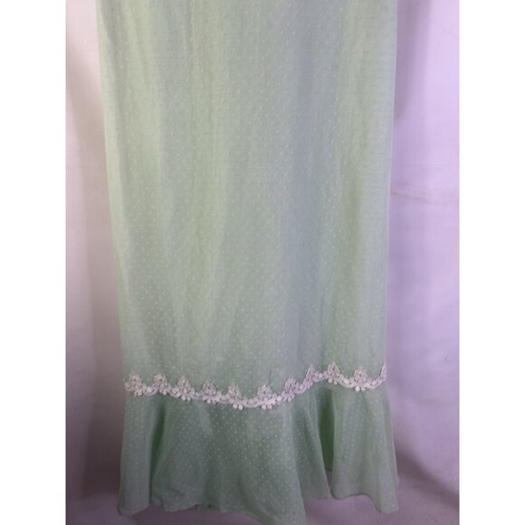 Vintage 60s Handmade Lace Trim Tiered Flounce Maxi Dress Cottagecore - Picture 5 of 10